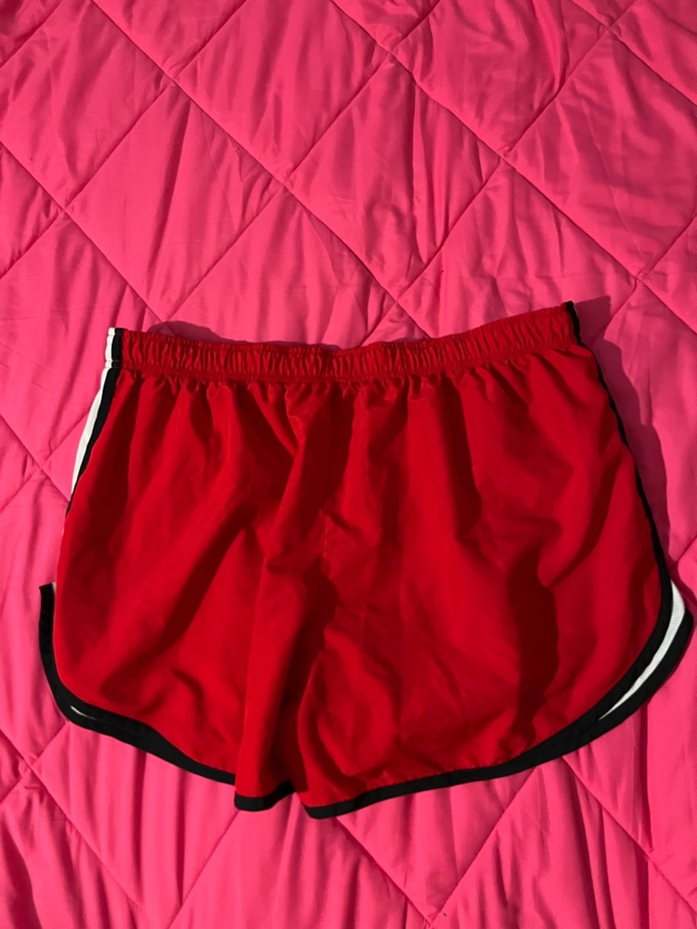 Nike Women's Red Athletic Running Shorts with Black & White Trim - Picture 4 of 5